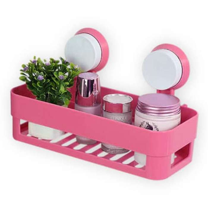 New Bathroom Corner Shelf Suction Rack Organizer Cup Storage Shower Wall Basket